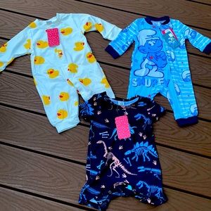 3 pieces boy pjs 0-6 months